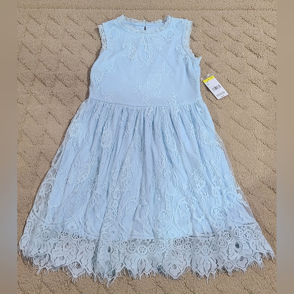 New CRB Lace Sleeveless Dress Light Blue